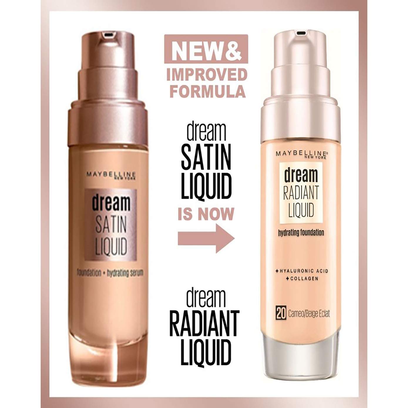 Maybelline Foundation, Dream Radiant Liquid Hydrating Foundation with Hyaluro...