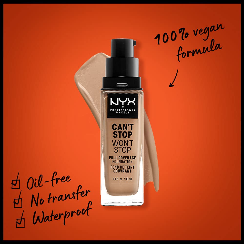 NYX Professional Makeup Can't Stop Won't Stop Full Coverage Foundation, Long ...