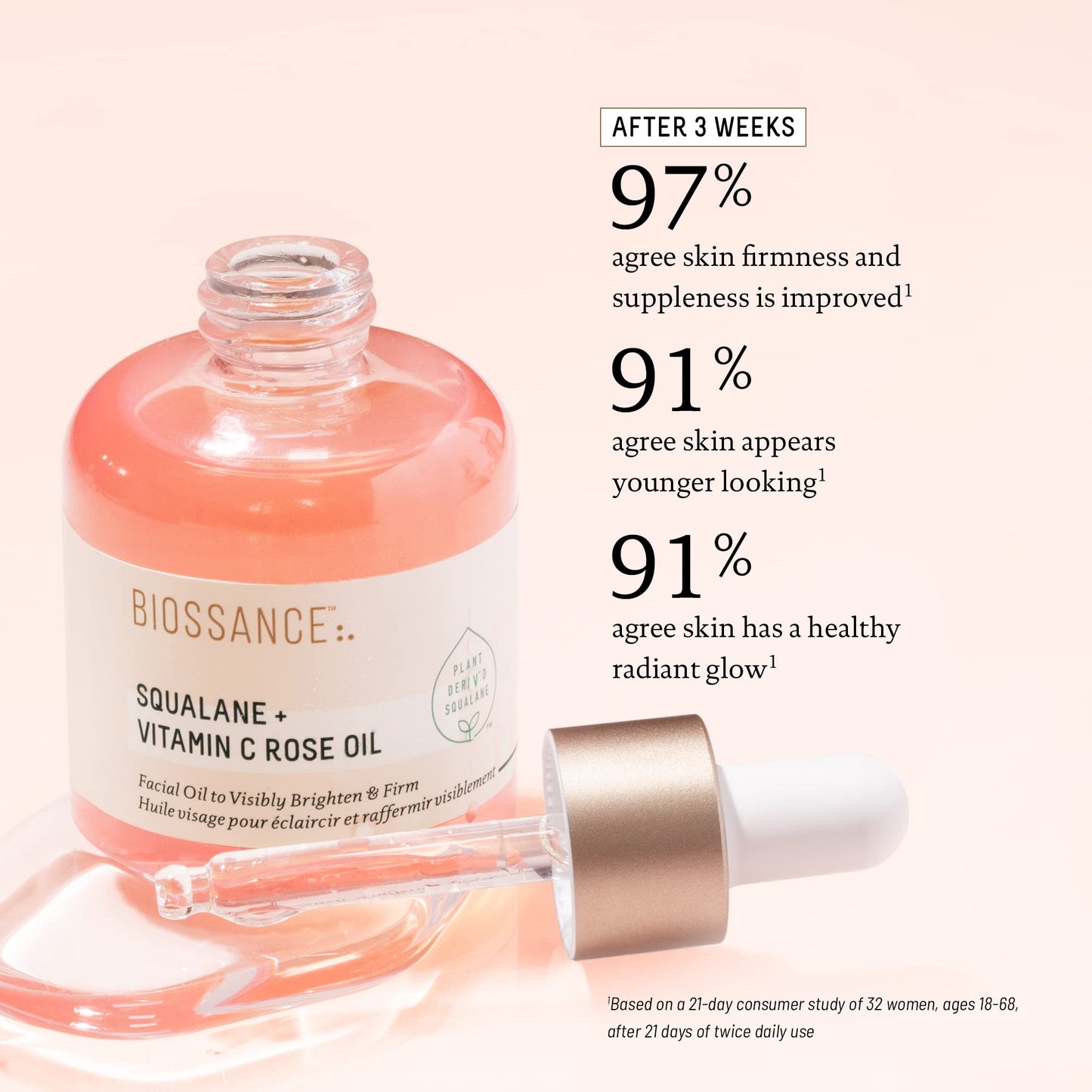 Biossance Squalane + Vitamin C Rose Oil