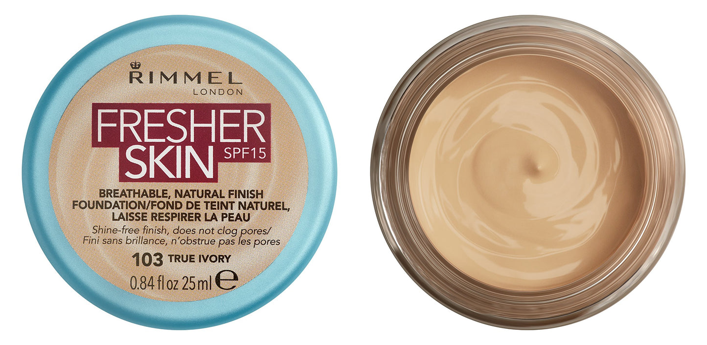 Rimmel London Fresher Skin Foundation, 103 True Ivory